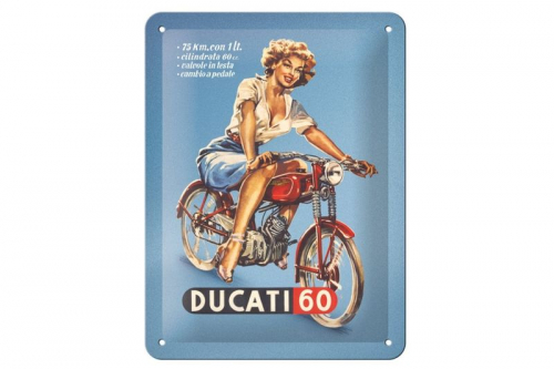 Blechschild Ducati Pinup